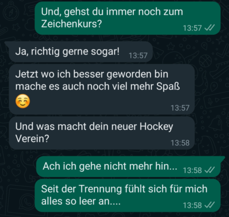 Bedürftige Nachricht beim ex anschreiben "alles fühlt sich so leer an ohne dich"