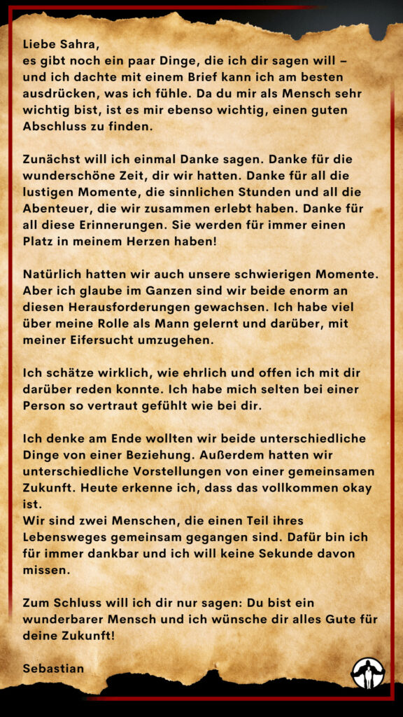 Schreiben Mit Dem Ex Trotz Beziehung Abschiedsbrief an die Ex